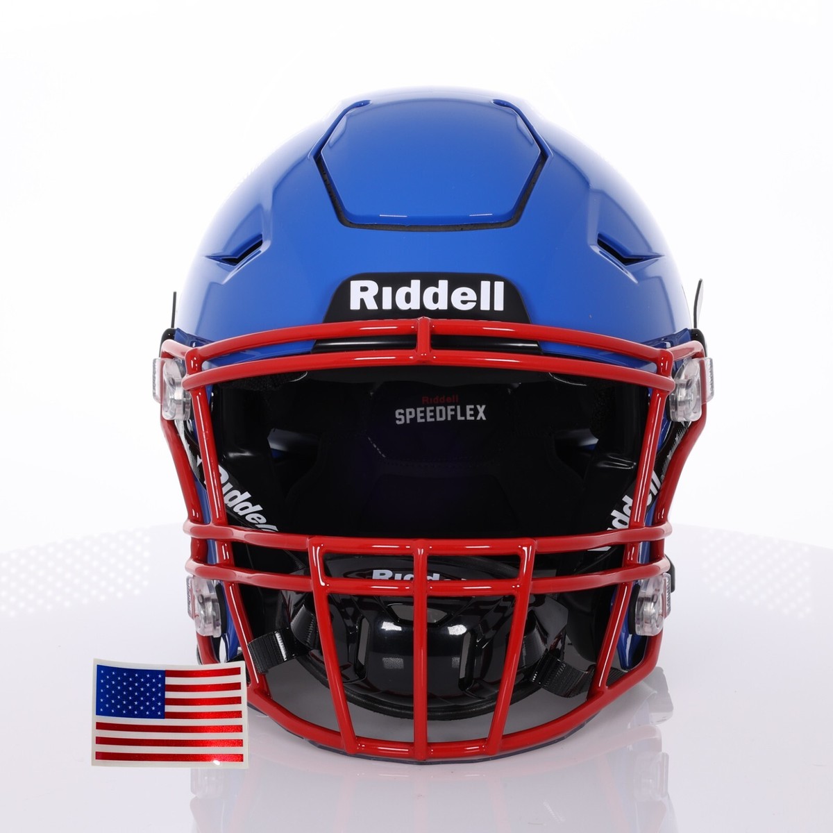 Riddell SpeedFlex ADULT - Scarlet SF-2BD Facemask + US Flag