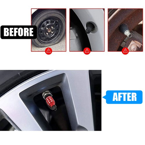 4x Estilo Granada Neumático Coche Rueda Válvula Vástago Aire Polvo Cubierta Tornillo Accesorios - Imagen 6 de 15