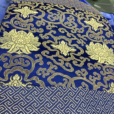 Oriental Royal Blue With Gold Silk Place Mats Unbranded, Look To Be Handmade.