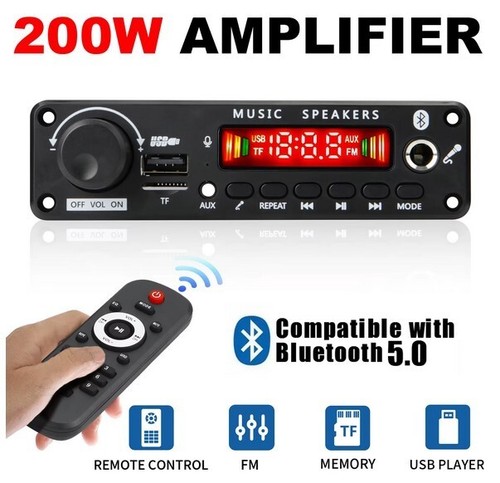 NEW 200W Amplifier Bluetooth DIY MP3 WAV Decoder Board DC 12V 100W Wireless Car - Picture 3 of 8
