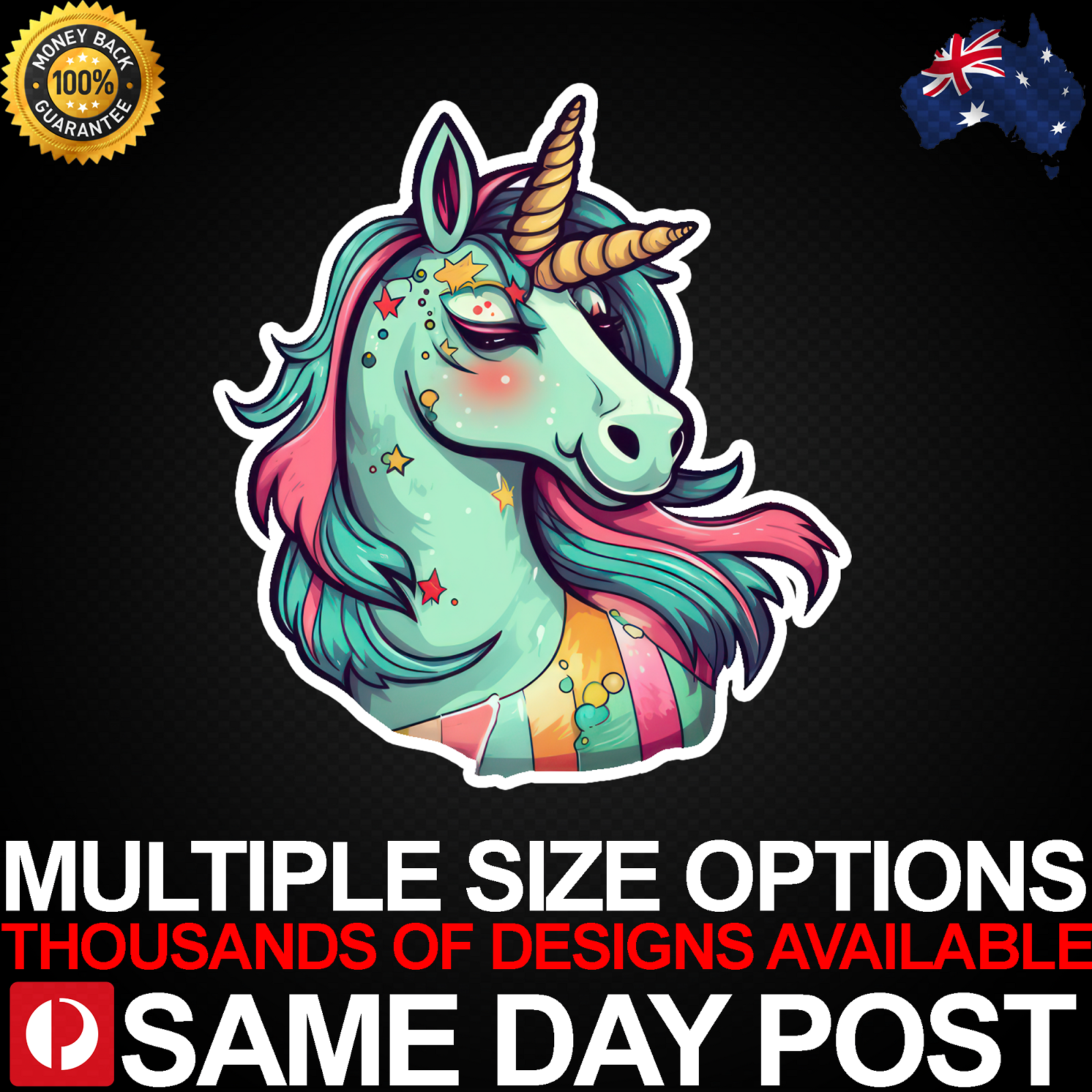 CUTE MAJESTIC UNICORN Vinyl Car Sticker Decal Cheap Fantasy Characters Laptop