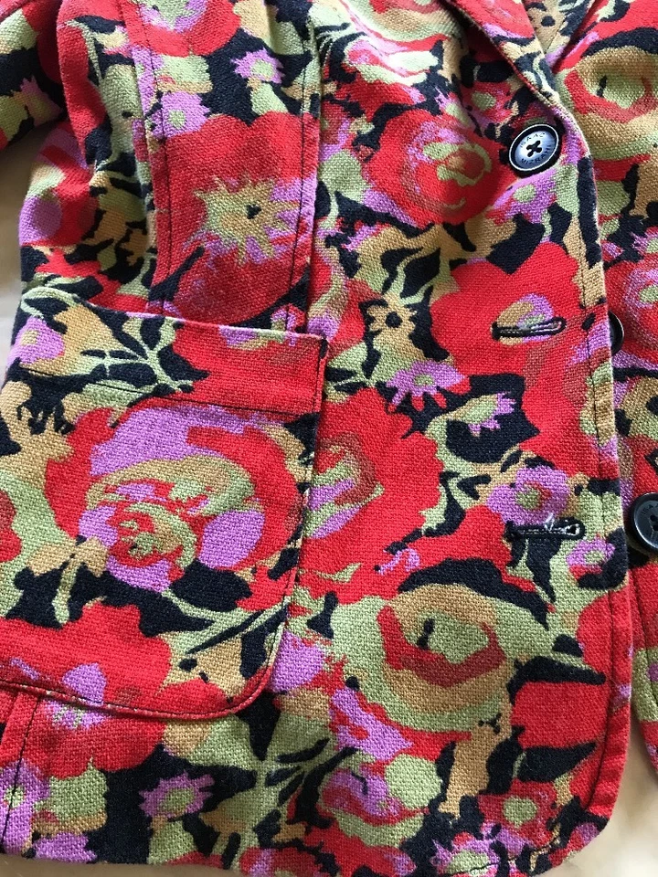 Isaac Mizrahi Size Large Colorful Jacket Orange  Green Yellow Black Purple - Image 3 of 4