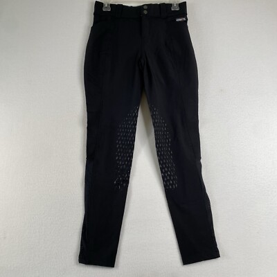 KERRITS Equestrian Full Seat Breeches Womens Size S Silicone Knee Pants Black