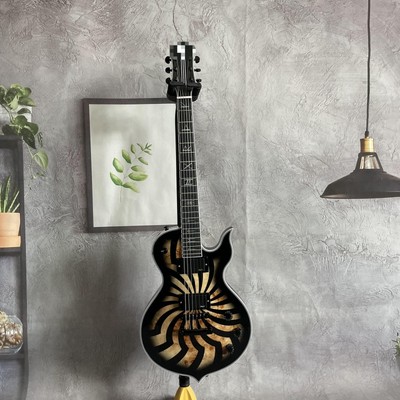 Humbucker Zakk Solid Body 6 Strings Electric Guitar Black Parts Fixed Bridge