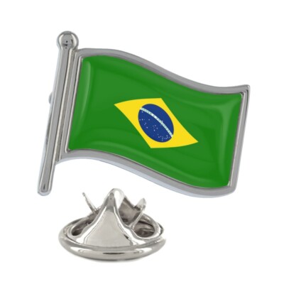 Brazil Flag Silver Lapel Pin Badge | eBay
