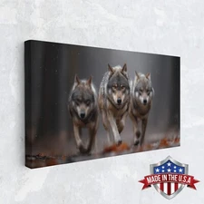 Eyes of the Hunt Wolf Pack Canvas Print for Home Decor, Wall Decor Print Poster