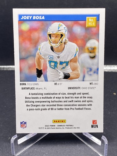 2023 Donruss Football Retro 1993 R93-8 Joey Bosa - Los Angeles Chargers - Picture 2 of 2