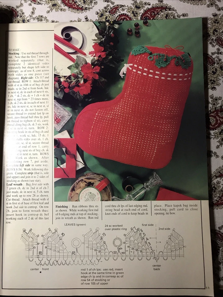 Magic Crochet Magazine Oct. 1992 Number 80 Tree Trims, Bouquets, placemats - Image 3 of 4