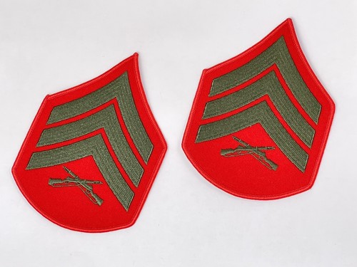 USMC ALISTADO SGT JUEGO DE RANGO COSIDO BORDADO INVIERNO VESTIDO DE SERVICIO ALFA CAQUIS - Imagen 11 de 12