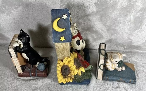Figura de resina primativa Cat & Birdhouse Sunflower Country gráficos de colección 1994 - Imagen 9 de 12