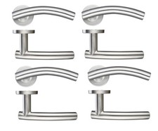 Stainless Steel Arched Lever on Rose Internal Door Handle Pack of 4 Interior