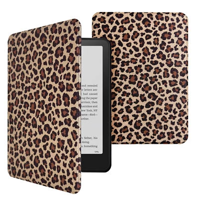 AUGUST® Funda inteligente con estampado de leopardo para Kindle Paperwhite 7 nuevo (solo 12ª generación)