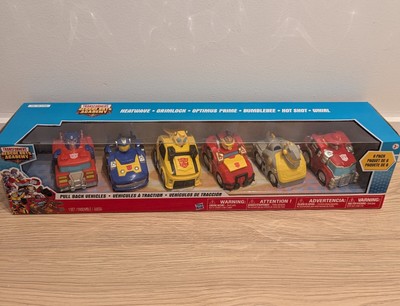 New Transformers Rescue Bots Academy  6 Pack Pull Back Vehicles By Hasbro