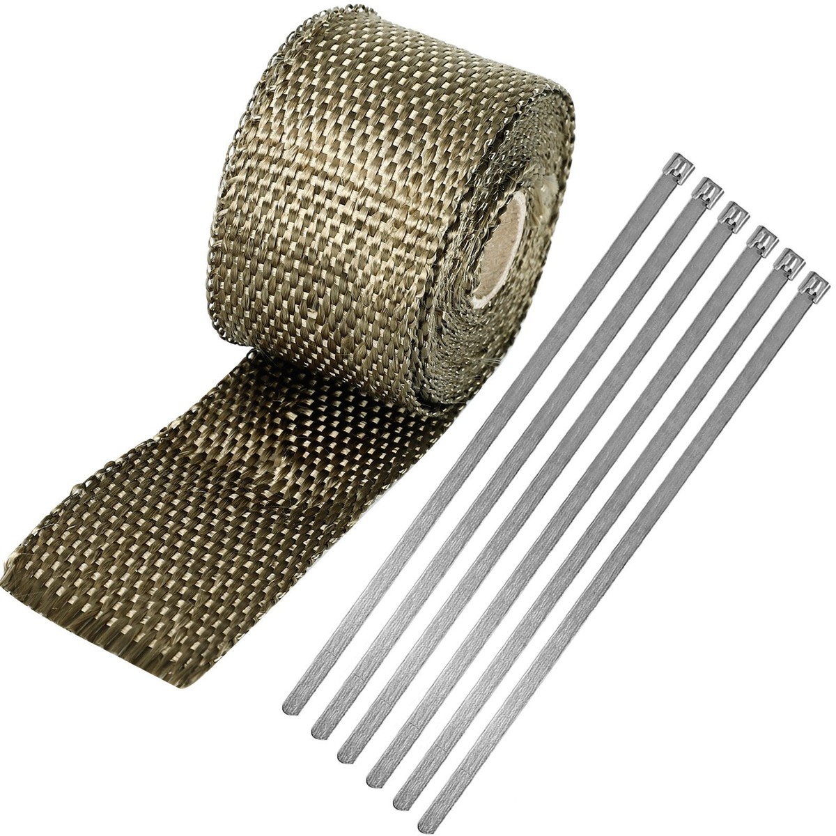 Titanium Lava Exhaust Header Pipe Heat Wrap 2 Rolls 2"x50' Black - Foto 3