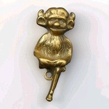 Old Vintage Solid Brass Lincoln Imp Door Knocker - Quirky & Interesting