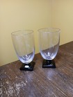 Two George Sakier Fostoria 4 1/8" Juice Glasses Square Black Footed 4020 — photo 1