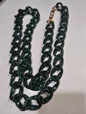 Detachable Acrylic Chain Shoulder/Crossbody Strap w/Gold Hardware-Green 44"