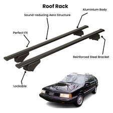 2 Pcs Black Cross Bars For Audi 200 Sw 1983-1990