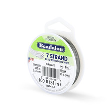 7 Strand Stainless Steel Bead Stringing Wire, 0.020 in / 0.51 Mm, Bright, 100 Ft