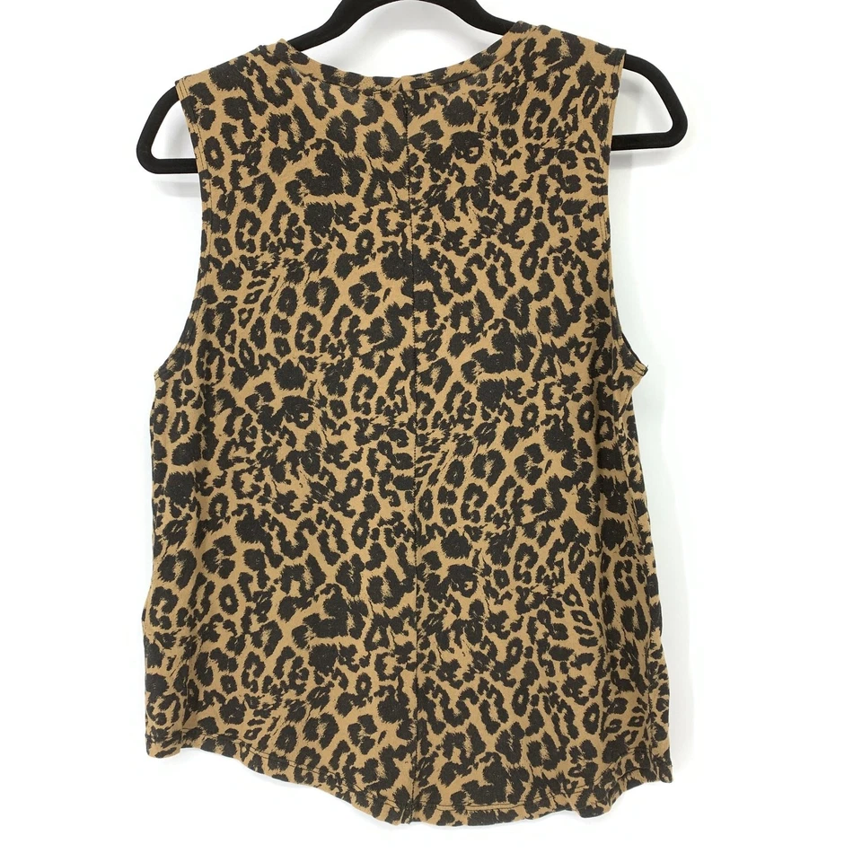 LNA женский размер маленький гепард печать Майка без рукавов Майка/черный - Изображение 2 из 4