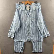 Vintage New McGregor Men's Pajamas Set Striped Size XXL Blue Black White