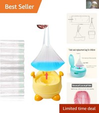 100-Pack Travel Potty Chair Liners - Sanitary Drawstring Disposal Bags 42x24cm