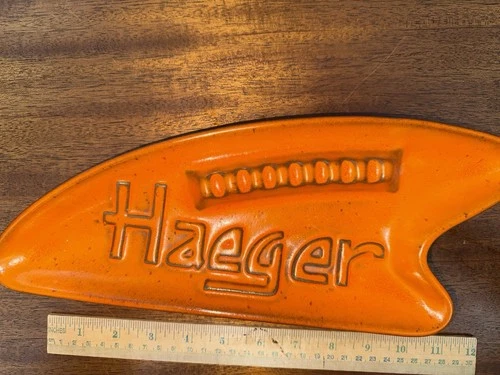 MCM ORANGE ROYAL “HAEGER” ASHTRAY 13.5”  Super Rare Advertising Piece! Mint