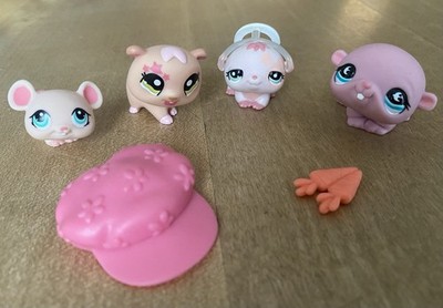 LPS Littlest Pet Shop Hamster #1341#894#1658 + Maus #1412 + Mütze 1. Generation