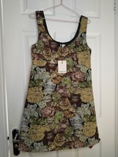 Manoush cat print tapestry dress size 38 statement designer cat Dress
