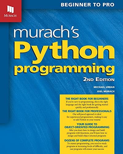 Murach's Python Programming (2nd Edition), Murach, Joel 9781943872749 New<-