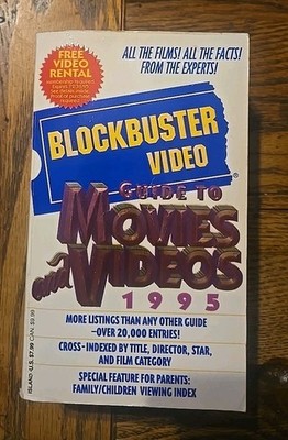 Vintage Blockbuster Video Guide To Movies & Videos 1995 Films Facts Collectible 