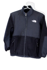 The North Face Youth Girls Denali S L/G Black Logo Full Zip 2 Zip Pockets Fleece