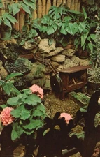 Postcard IL Mahomet Mini Water Wheel Early American Museum Botanical PC M178