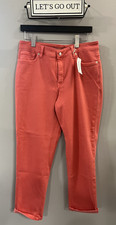 Tommy Bahama Jeans Womens 14 Salmon Leila Mid Rise Slim Boyfriend Stretch Denim