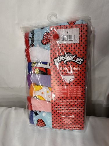 Girls Zag Heroez Miraculous Lady Bug 7 PK Briefs Panties Underwear Size 6 cotton - Picture 2 of 2