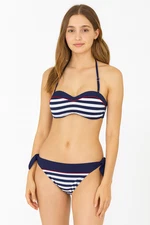 Victoria Navy Padded Sexy Fashion Sea life Striped Navy Swim Bikini Set