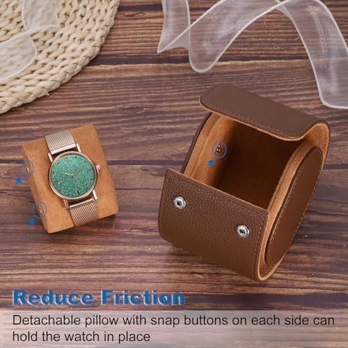 Watch Roll Travel Case Single Slot Portable Leather Watch Cases for Men and - Picture 4 of 6