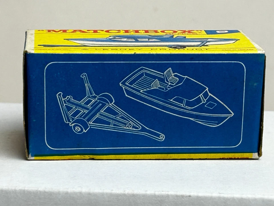 Matchbox No. 9 Boat & Trailer with F-Type Original Box, Nice - Image 4 of 4
