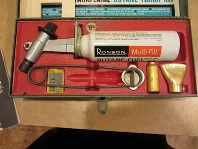 Vintage Ronson Varaflame Butane Torch Kit