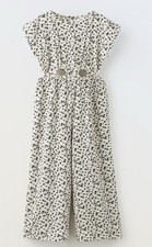 Zara Red Cutout Jumpsuit Girls Size 8 100 Linen