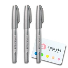 Brush Touch Felt-Tip Pen Fine Point Gray SES15C-N 1 Count Pack of 1 , Grey