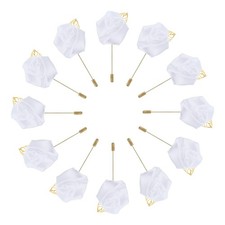 12 Pcs Groom Boutonnieres Rose Boutonnieres Pins for Men White