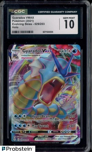 2021 Pokemon Evolving Skies 029/203 Gyarados VMAX Holo CGC 10 GEM MINT