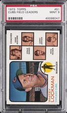 1973 TOPPS NATURAL BACKGROUND #81 CUBS MGR./COACHES PSA 9