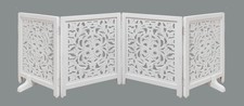 Lightnpro 4-Panel Wooden Dog Gate with Stopper   72 Inch Extra-Wide Foldab