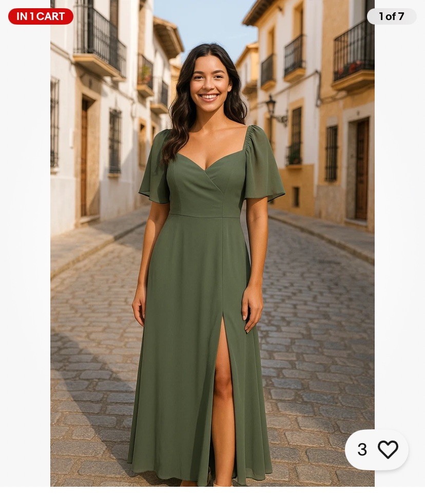 Baltic Born Women's Size S Green Chiffon Smocked Back Maxi Dress Flutter  Sleeves | eBay