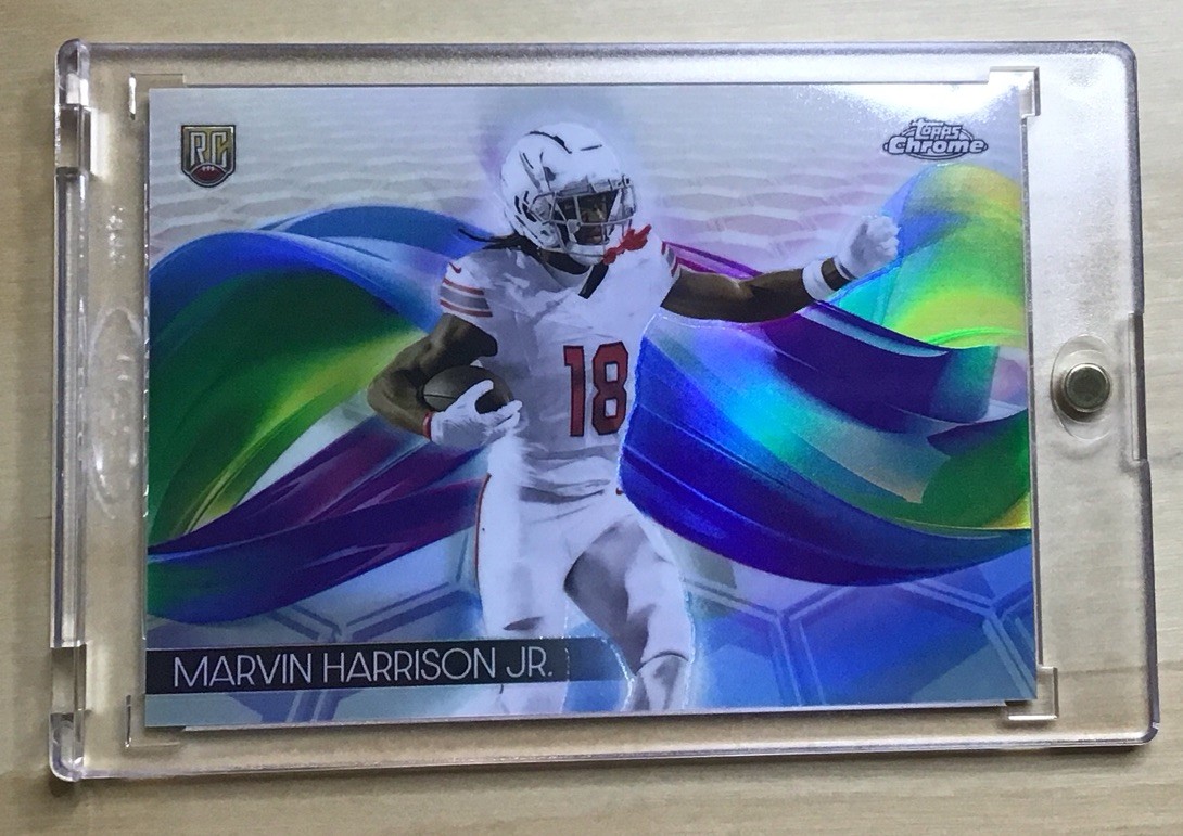 🔥2024 Topps Chrome Marvin Harrison Jr RC Rookie Helix H-10 SSP Case Hit OSU