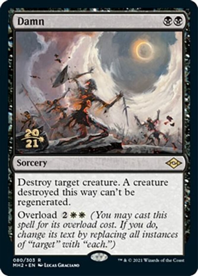 Mint/Near-Mint, English - 1 x MTG Damn - Prerelease Foil Promotional