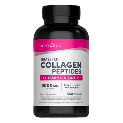 NeoCell Grass Fed Collagen Peptides 6000 mg Tablets with Vitamin