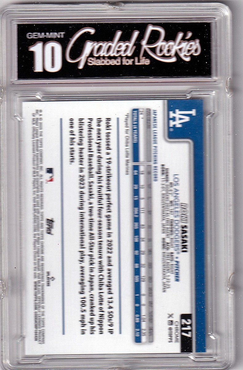 Roki Sasaki 2025 Topps Chrome #217 RC GEM-MINT 10 Los Angeles